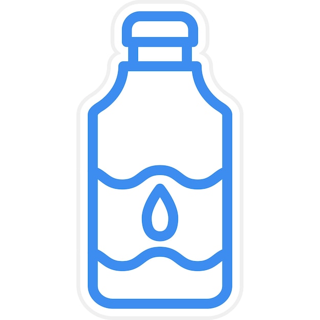 Estilo del icono de la botella de agua de diseño vectorial