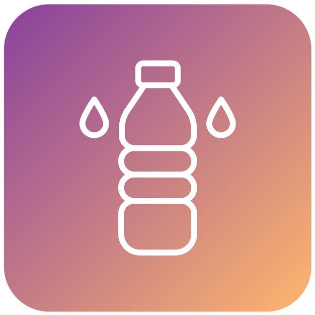 Estilo del icono de la botella de agua de diseño vectorial