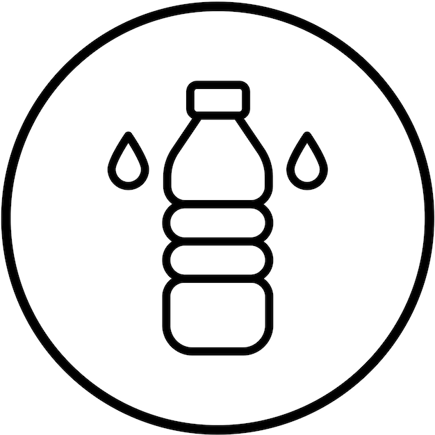 Estilo del icono de la botella de agua de diseño vectorial