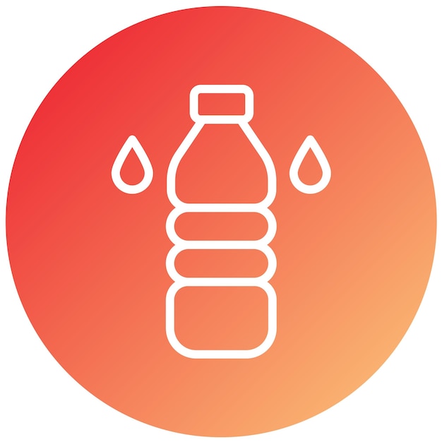 Estilo del icono de la botella de agua de diseño vectorial