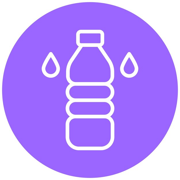 Estilo del icono de la botella de agua de diseño vectorial