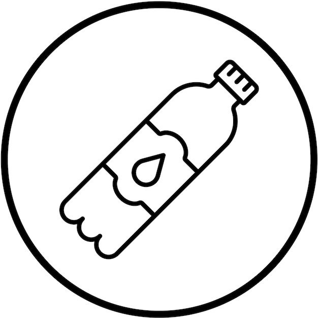 Estilo del icono de la botella de agua de diseño vectorial