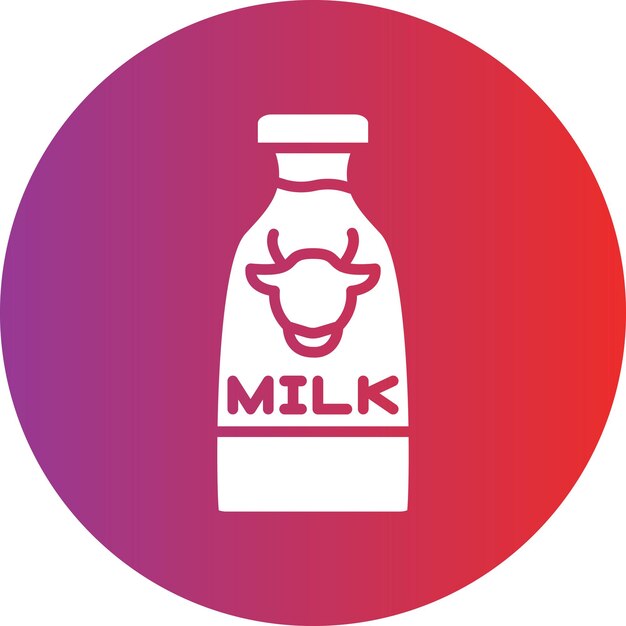 Estilo del icono de la botella de leche de diseño vectorial