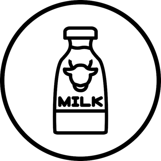 Estilo del icono de la botella de leche de diseño vectorial