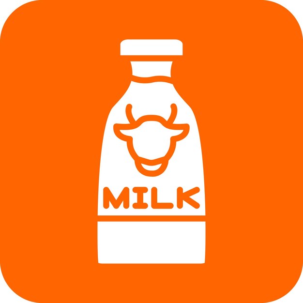 Estilo del icono de la botella de leche de diseño vectorial