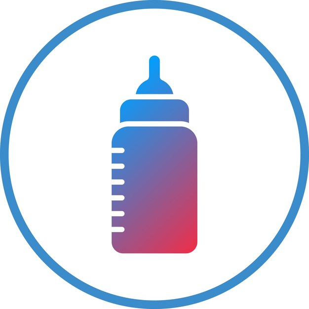 Estilo del icono de la botella de leche de diseño vectorial
