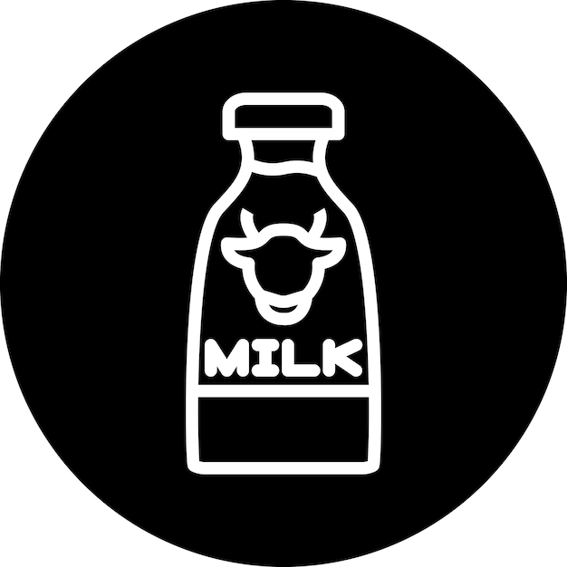 Estilo del icono de la botella de leche de diseño vectorial