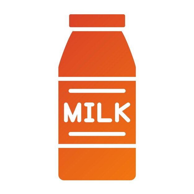 Estilo del icono de la botella de leche de diseño vectorial
