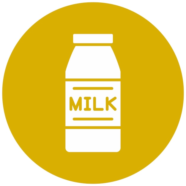 Estilo del icono de la botella de leche de diseño vectorial