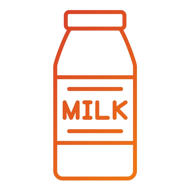 Estilo del icono de la botella de leche de diseño vectorial