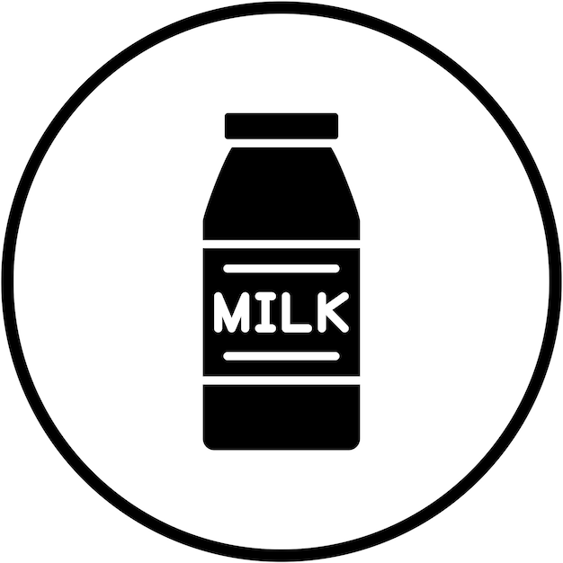 Estilo del icono de la botella de leche de diseño vectorial
