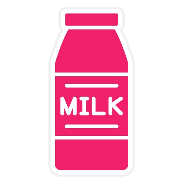 Estilo del icono de la botella de leche de diseño vectorial