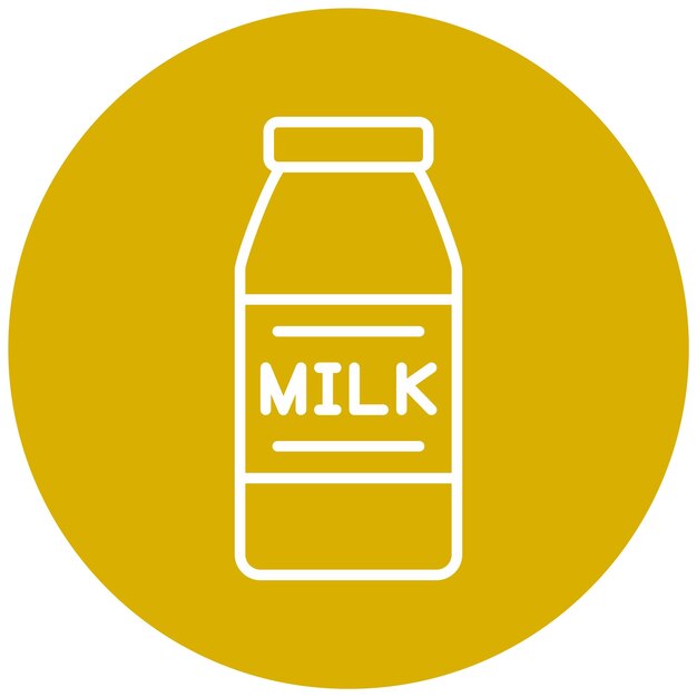 Estilo del icono de la botella de leche de diseño vectorial
