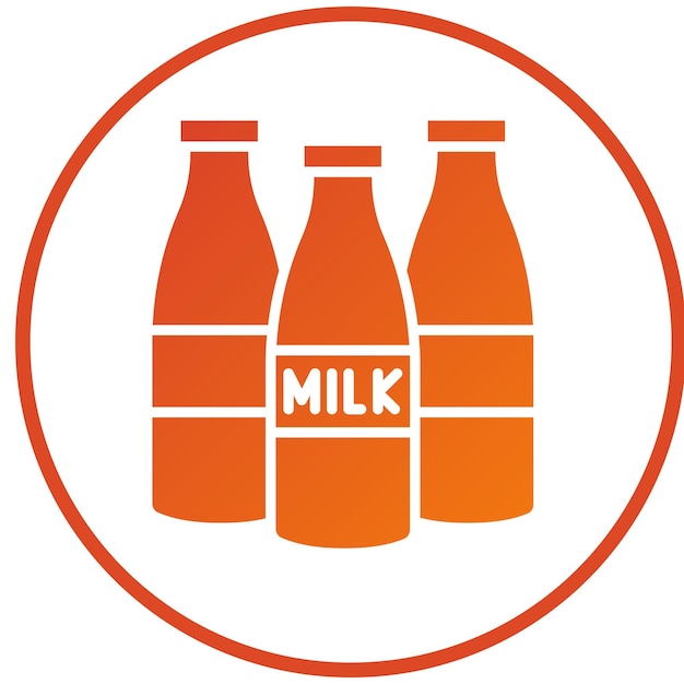 Estilo del icono de las botellas de leche