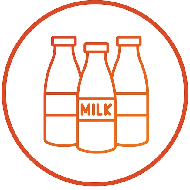 Estilo del icono de las botellas de leche