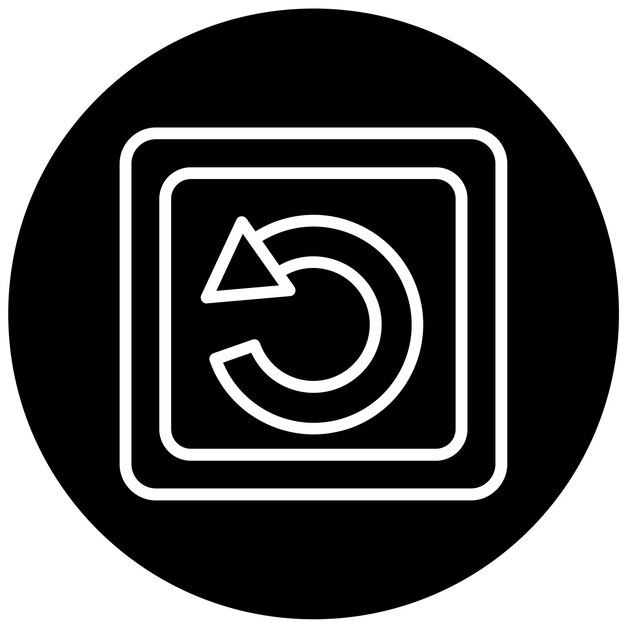 Estilo del icono del botón de restablecimiento del diseño vectorial