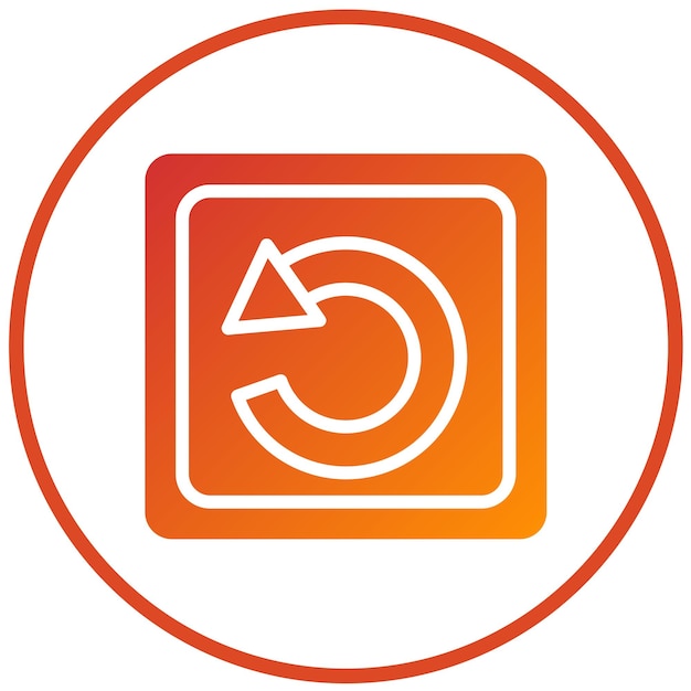 Estilo del icono del botón de restablecimiento del diseño vectorial