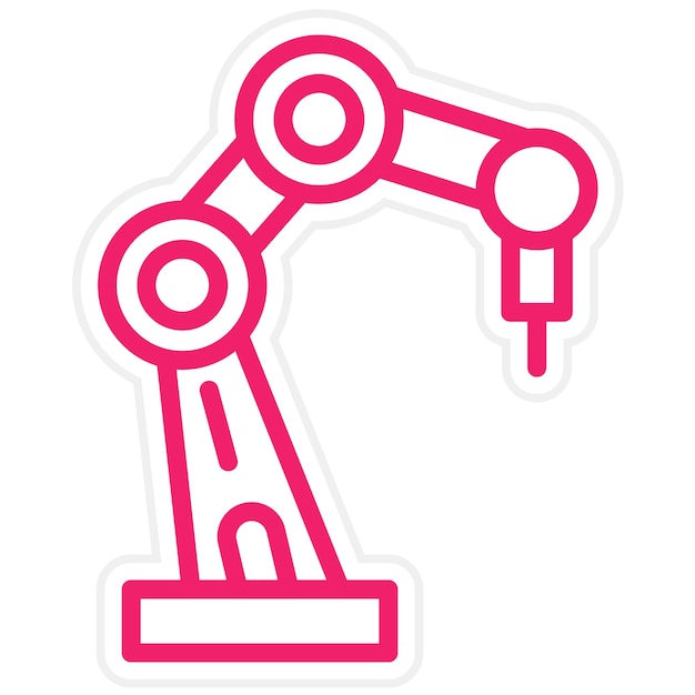 Estilo del icono del brazo robótico de diseño vectorial