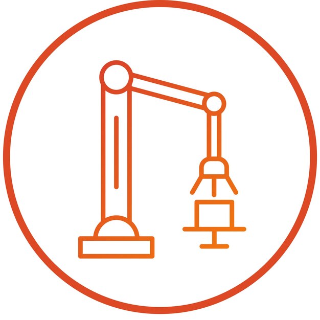 Estilo del icono del brazo robótico de diseño vectorial