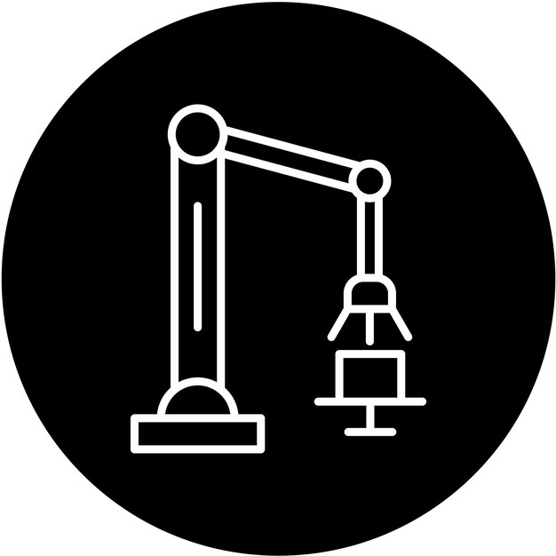 Estilo del icono del brazo robótico de diseño vectorial