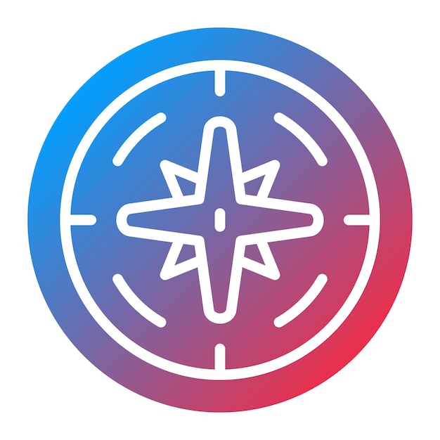 Estilo del icono de la brújula de diseño vectorial