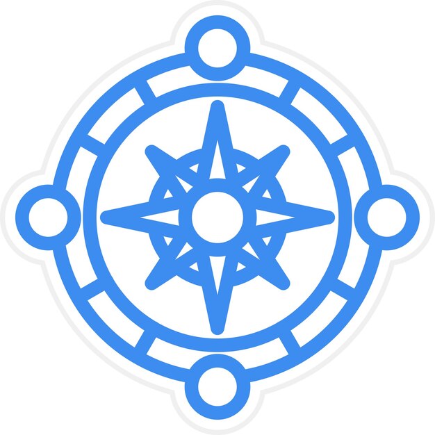 Estilo del icono de la brújula de diseño vectorial