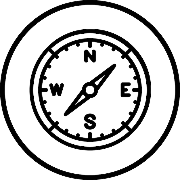 Estilo del icono de la brújula de diseño vectorial