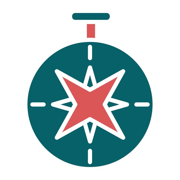 Estilo del icono de la brújula de diseño vectorial