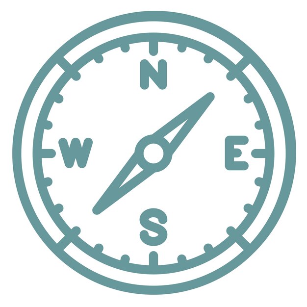 Estilo del icono de la brújula de diseño vectorial