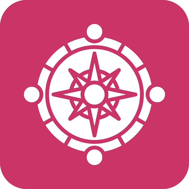 Estilo del icono de la brújula de diseño vectorial