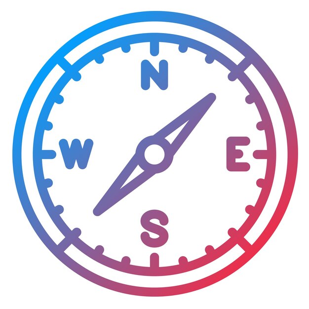 Estilo del icono de la brújula de diseño vectorial