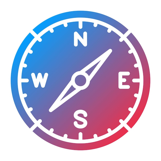 Estilo del icono de la brújula de diseño vectorial