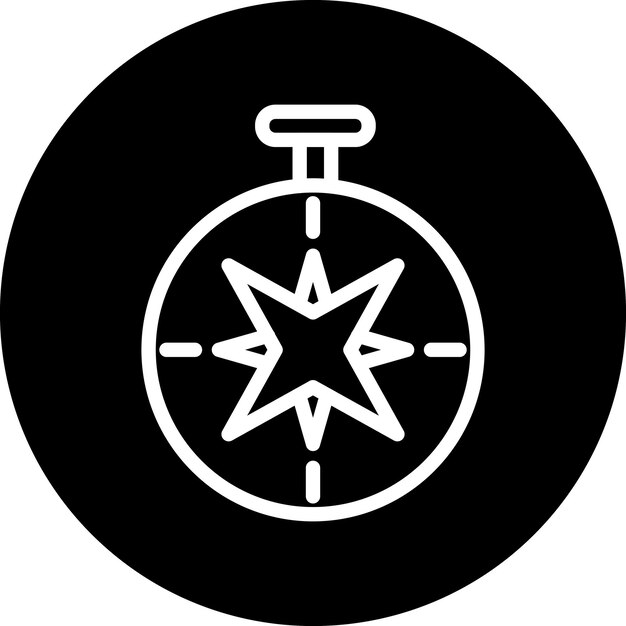 Estilo del icono de la brújula de diseño vectorial