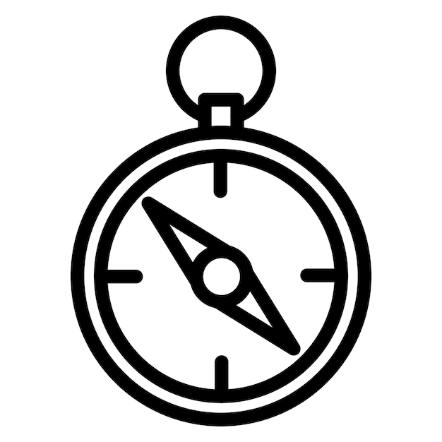 Estilo del icono de la brújula de diseño vectorial