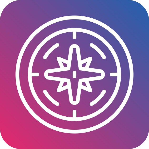 Estilo del icono de la brújula de diseño vectorial