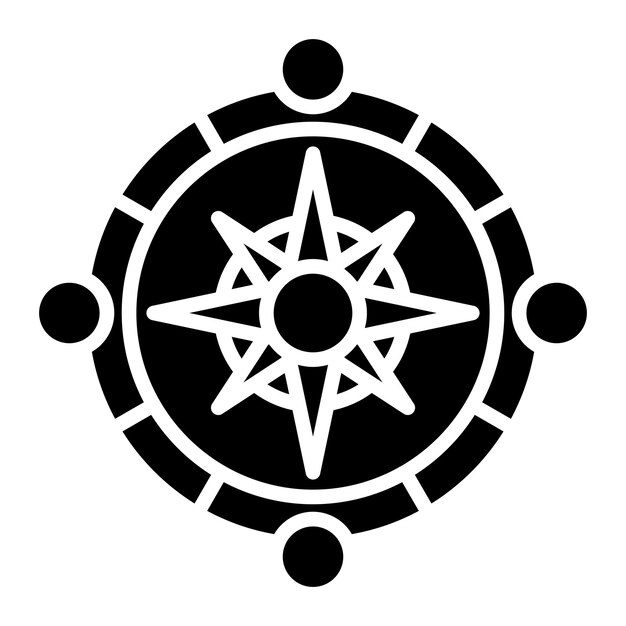 Estilo del icono de la brújula de diseño vectorial
