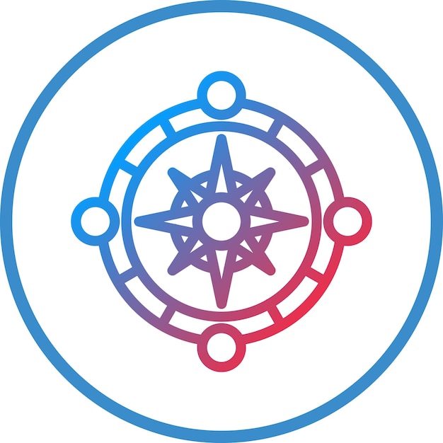 Estilo del icono de la brújula de diseño vectorial