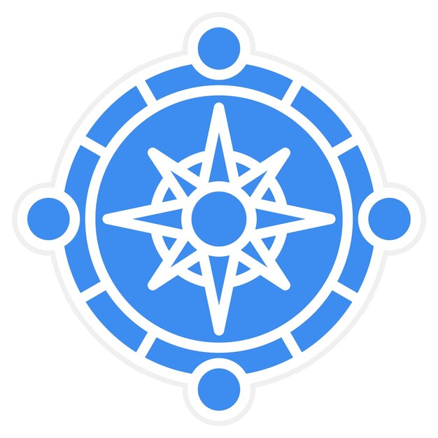 Estilo del icono de la brújula de diseño vectorial