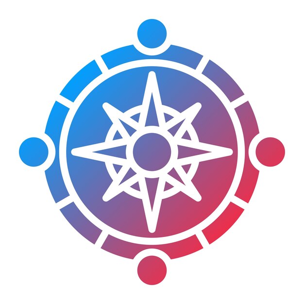 Estilo del icono de la brújula de diseño vectorial