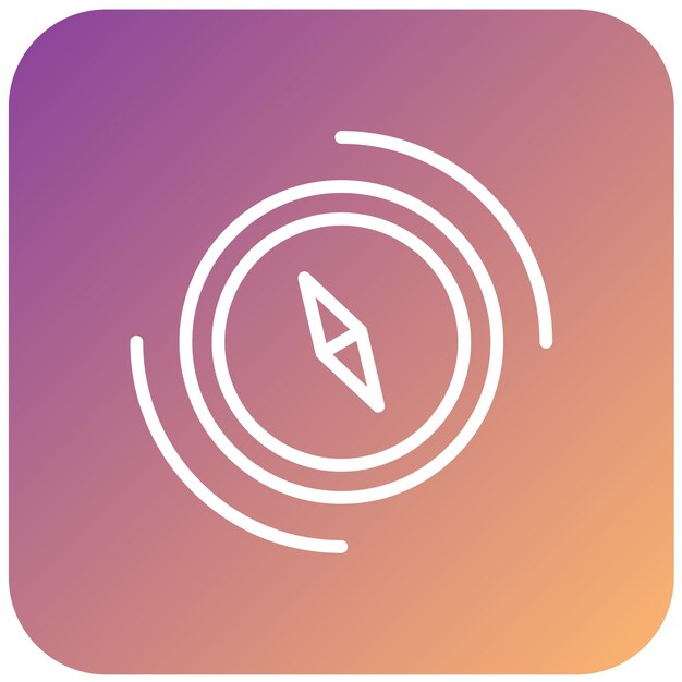 Estilo del icono de la brújula de diseño vectorial
