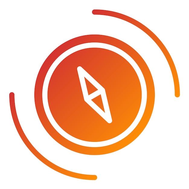 Estilo del icono de la brújula de diseño vectorial