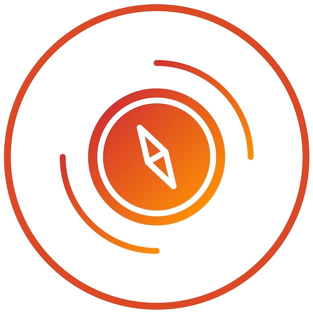 Estilo del icono de la brújula de diseño vectorial