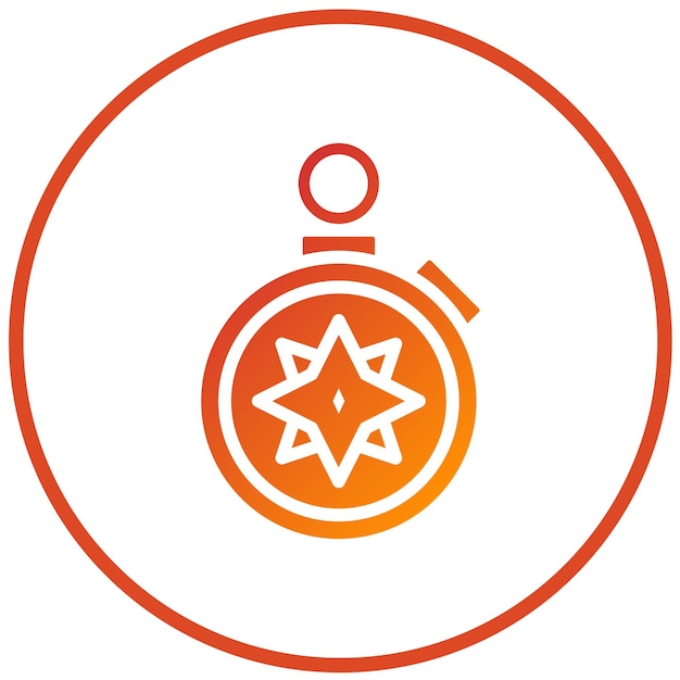 Estilo del icono de la brújula de diseño vectorial