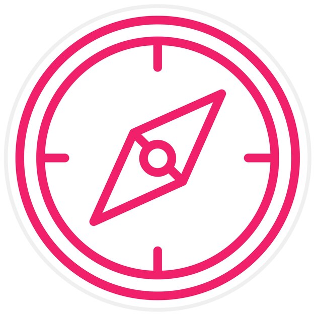 Estilo del icono de la brújula de diseño vectorial