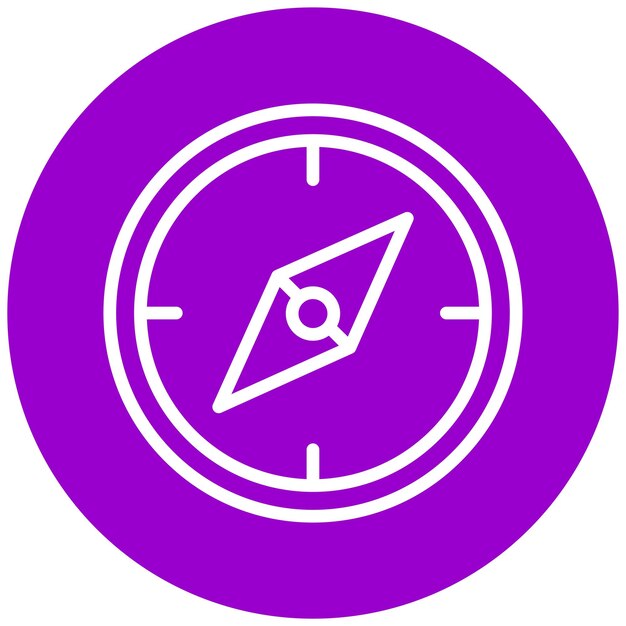Estilo del icono de la brújula de diseño vectorial