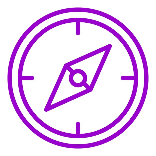 Estilo del icono de la brújula de diseño vectorial