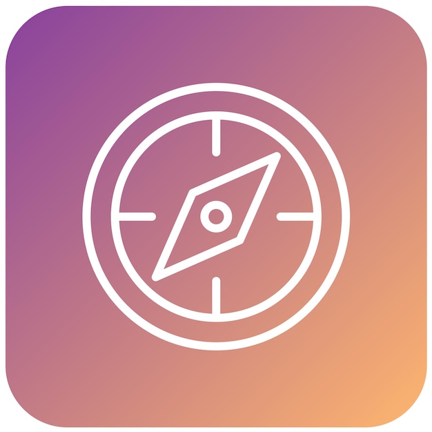 Estilo del icono de la brújula de diseño vectorial