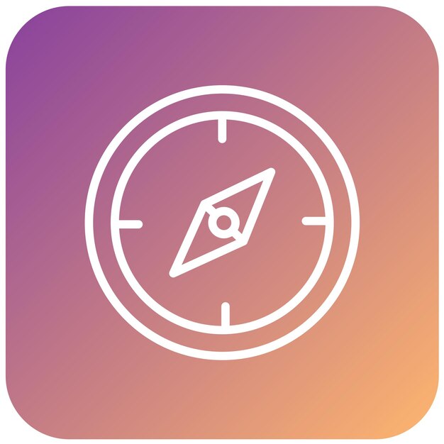 Estilo del icono de la brújula de diseño vectorial