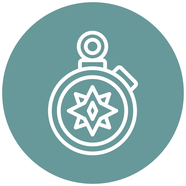 Estilo del icono de la brújula de diseño vectorial