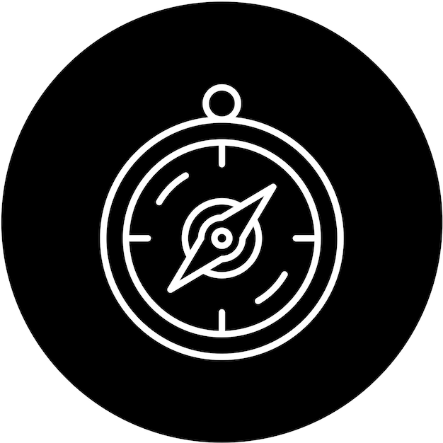 Estilo del icono de la brújula de diseño vectorial